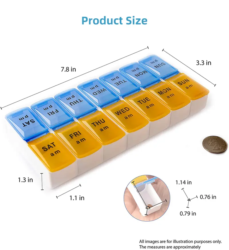 14 Compartment Weekly Removable Pill Box BS0034J (2) 14 Compartment Weekly Removable Pill Box BS0034J (2)
