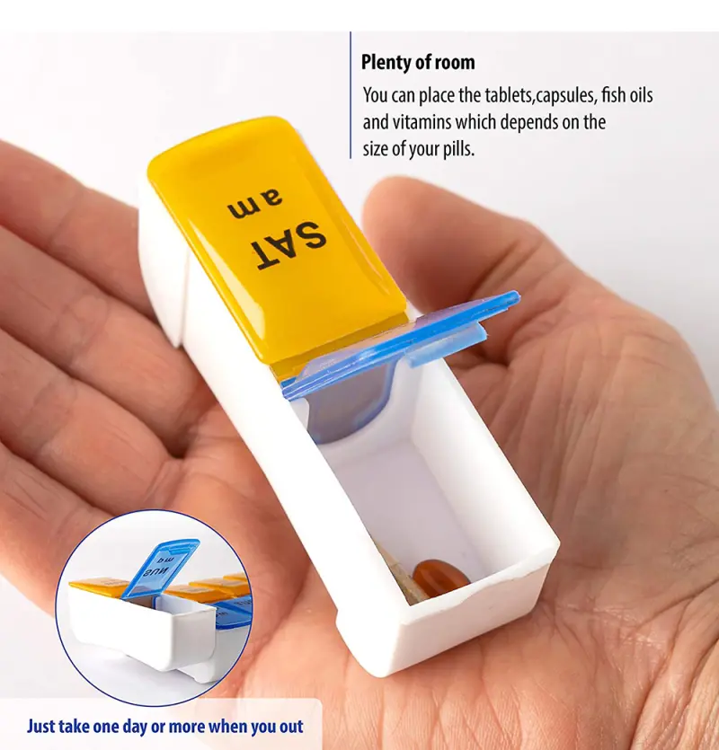 14 Compartment Weekly Removable Pill Box BS0034J (5) 14 Compartment Weekly Removable Pill Box BS0034J (5)