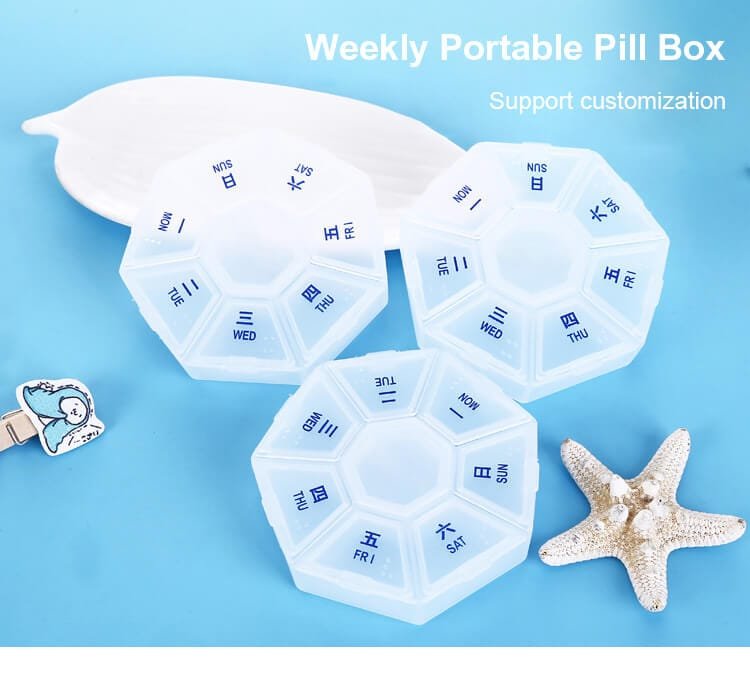 7 compartment customized pill box product display 1