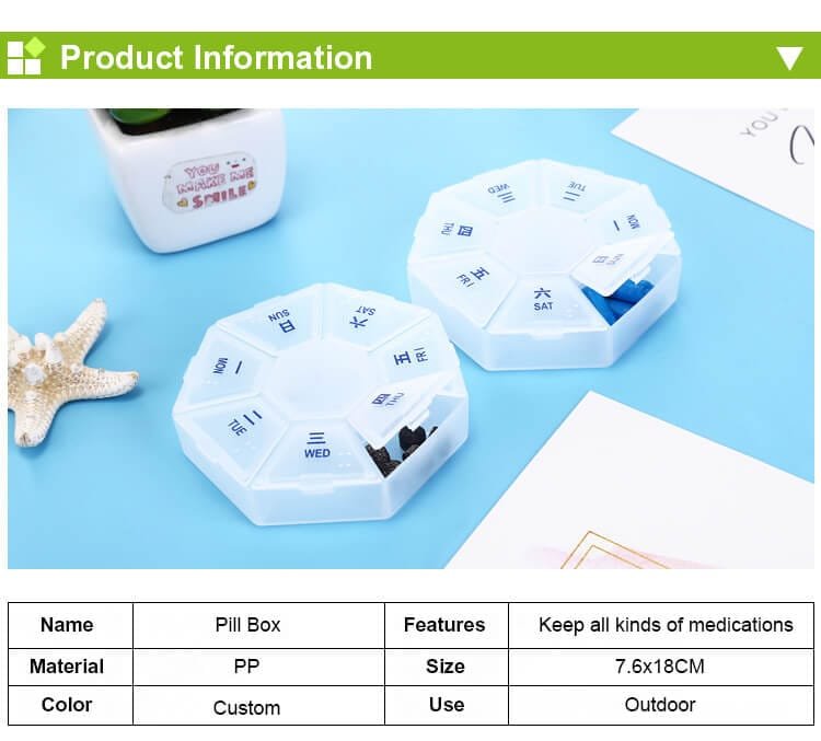 7 compartment customized pill box product display 2