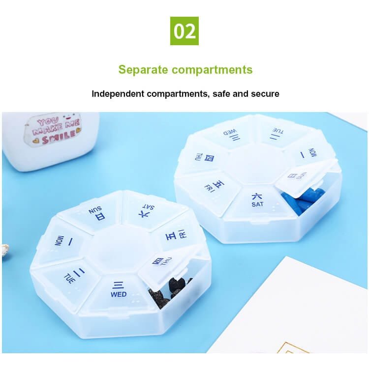 7 compartment customized pill box product display 4
