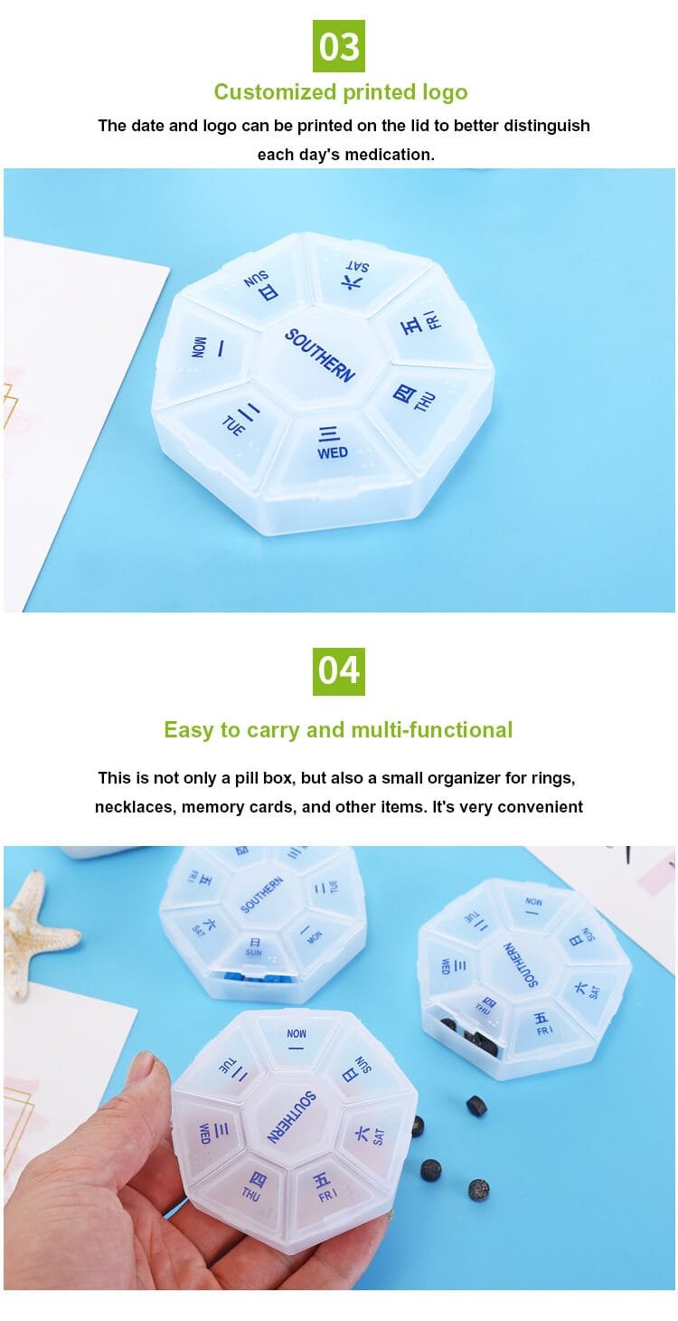 7 compartment customized pill box product display 5