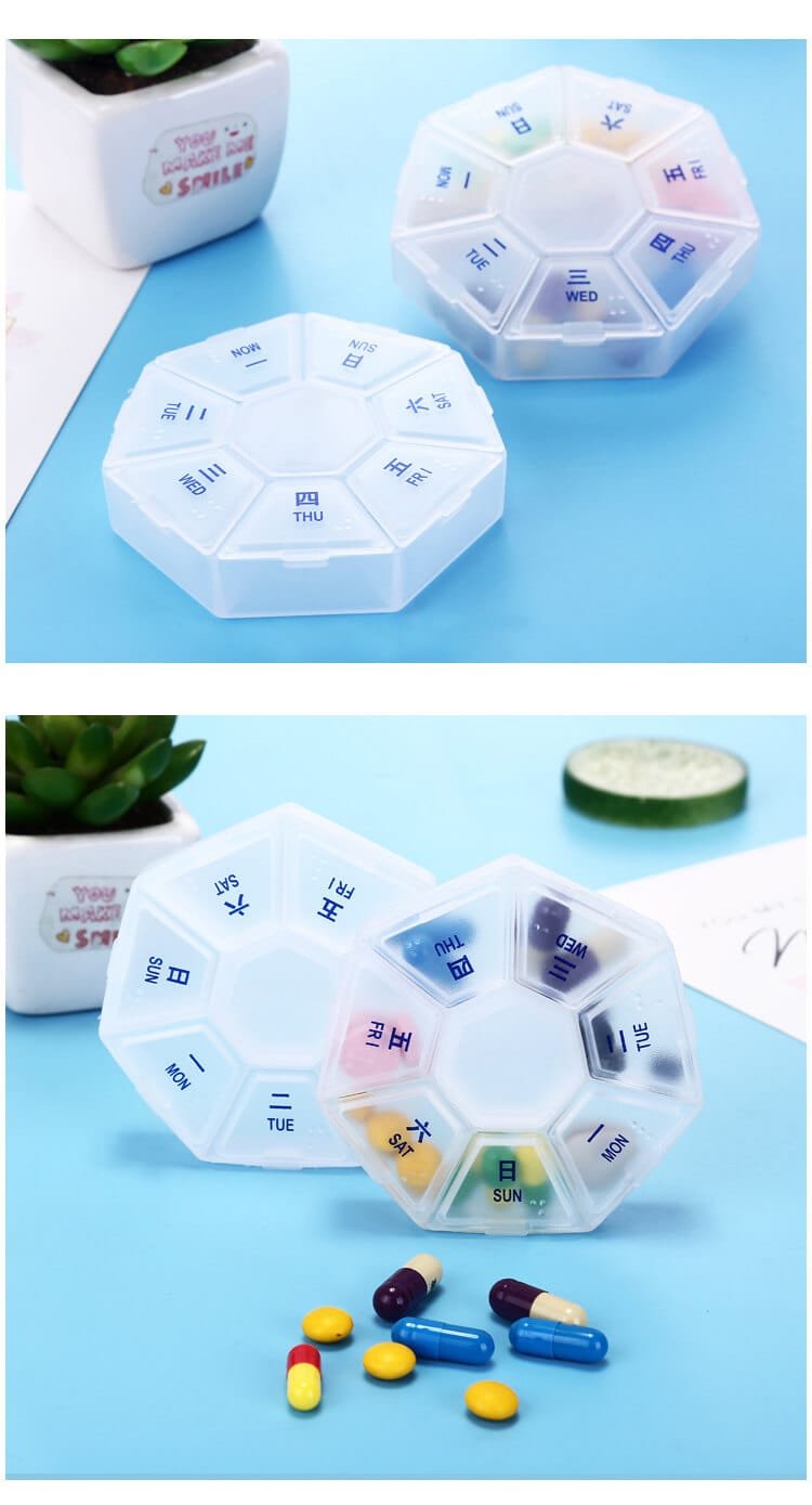 7 compartment customized pill box product display 7