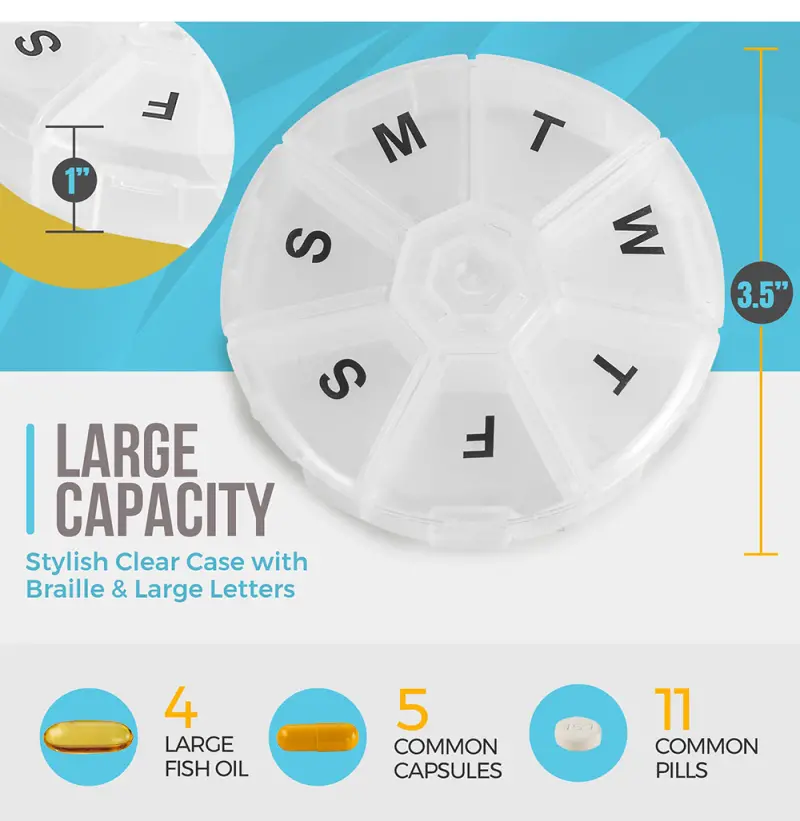 Weekly Portable Round Pill Case (2) Weekly Portable Round Pill Case (2)