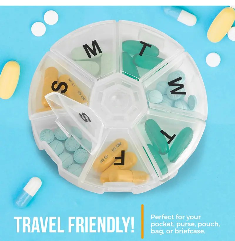 Weekly Portable Round Pill Case (4) Weekly Portable Round Pill Case (4)