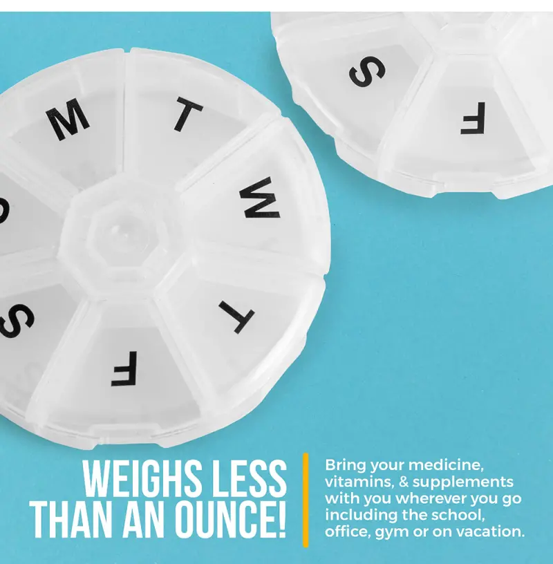 Weekly Portable Round Pill Case (6) Weekly Portable Round Pill Case (6)