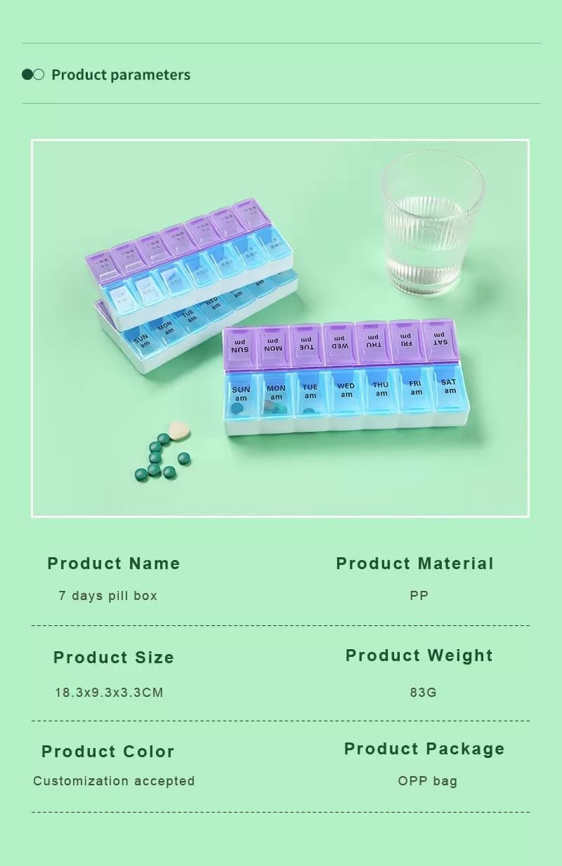 am pm weekly pill box product display 2 am pm weekly pill box product display 2