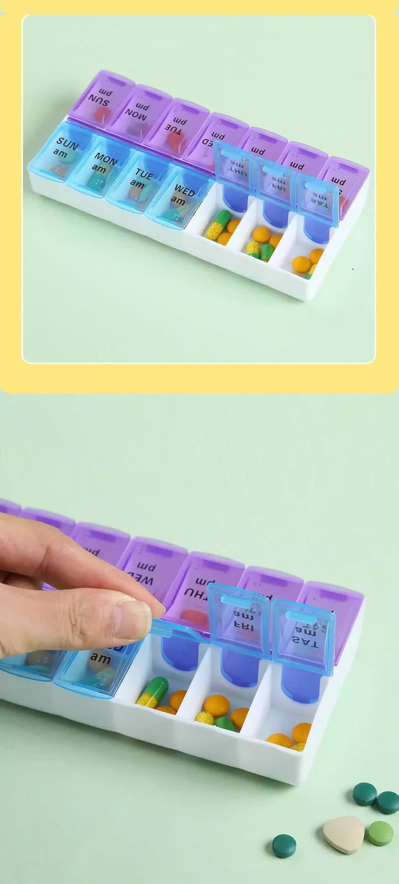 am pm weekly pill box product display 4 am pm weekly pill box product display 4