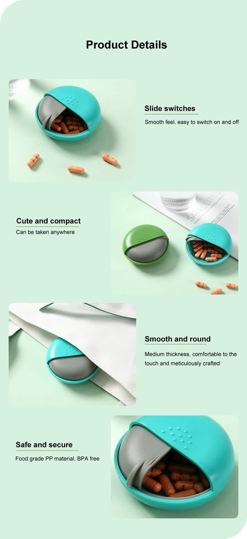 mini rotating daily pill box product display 3