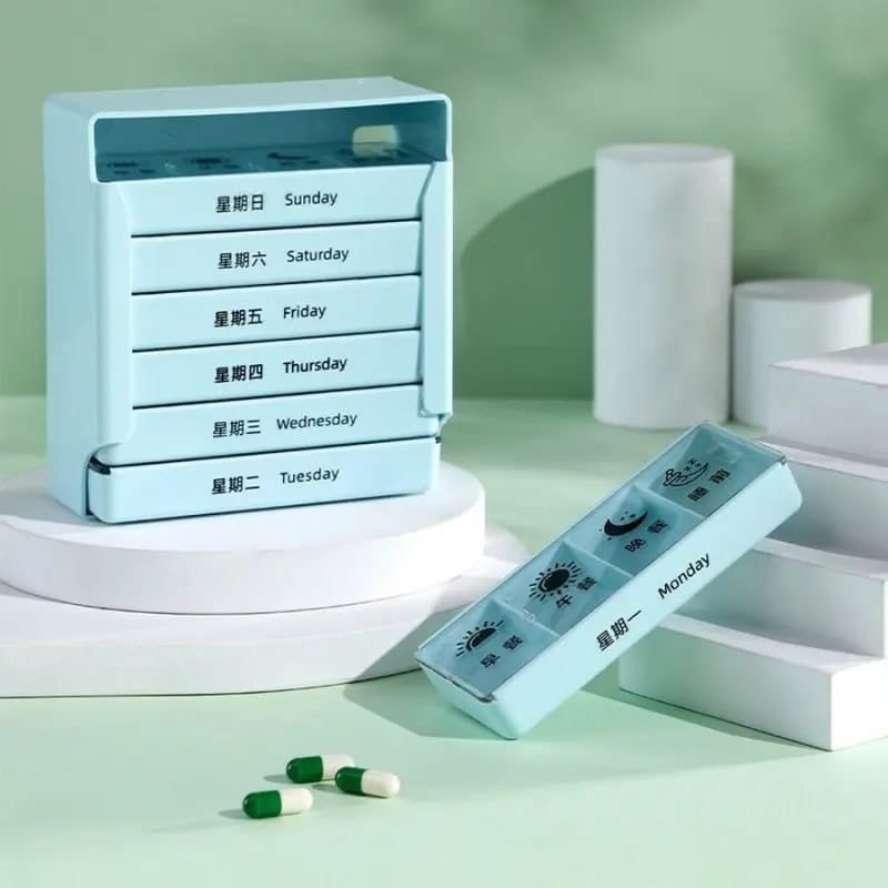 portable weekly pill box stackable 2