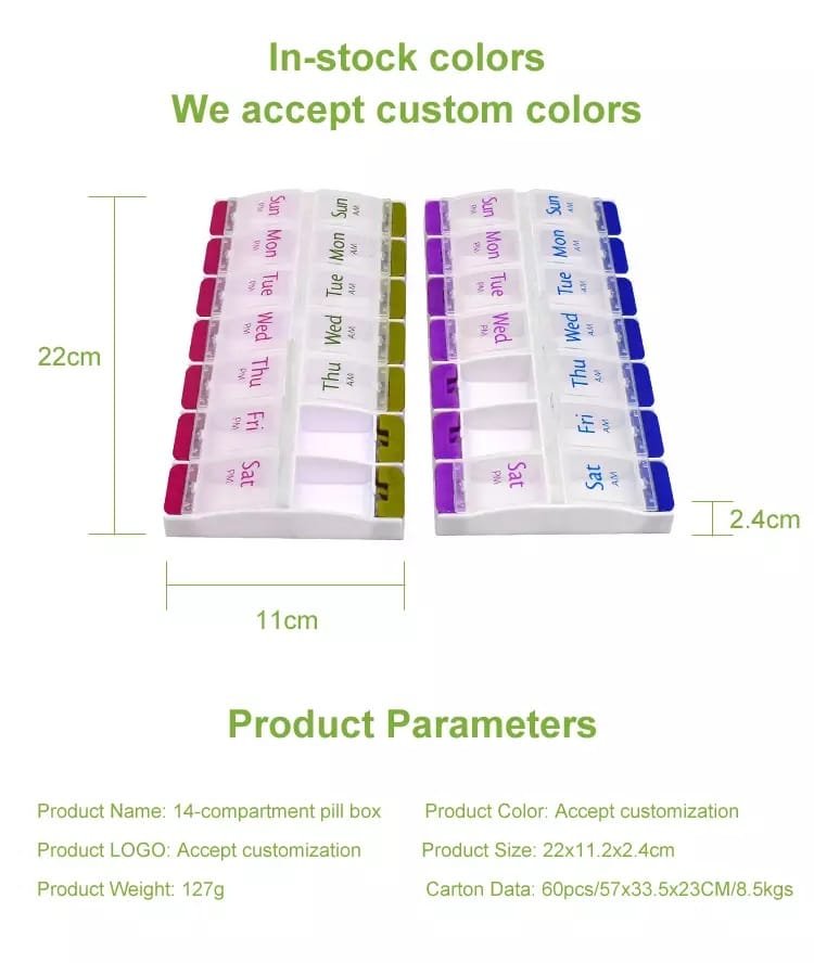 push button weekly pill box product display 2
