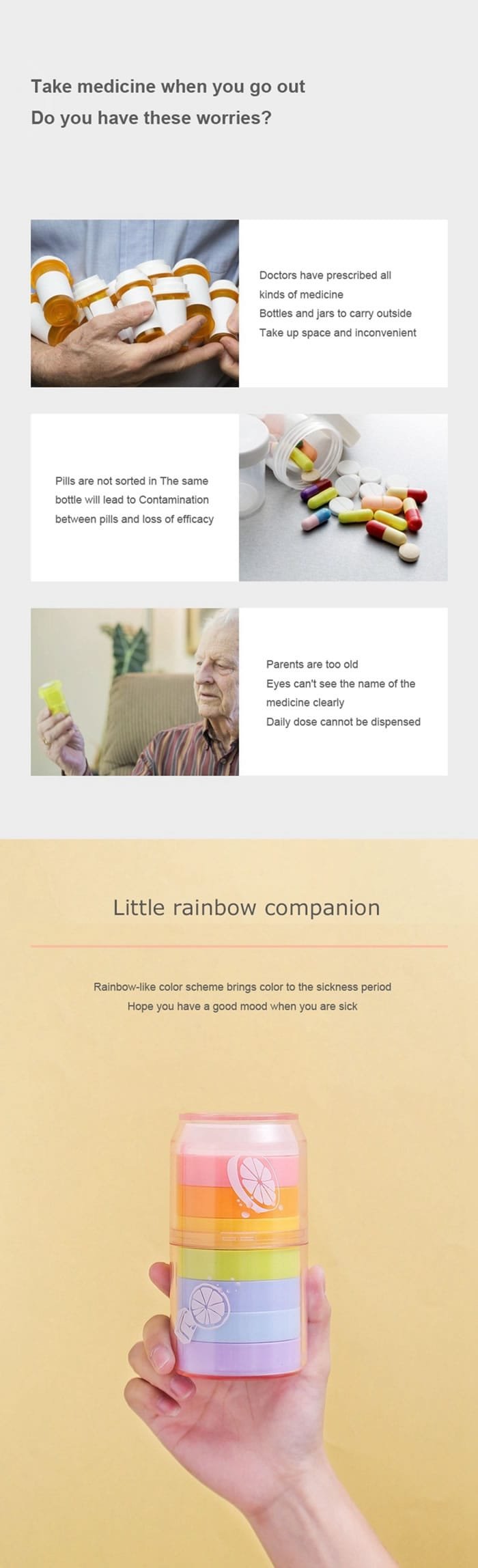 rainbow weekly pill box product display 2 rainbow weekly pill box product display 2