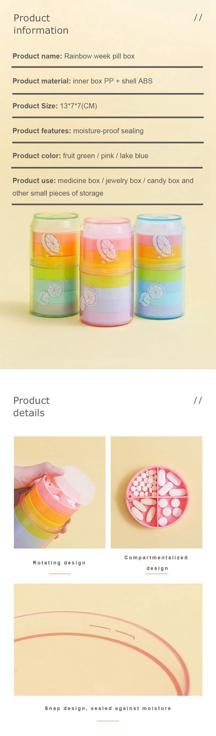 rainbow weekly pill box product display 6 rainbow weekly pill box product display 6