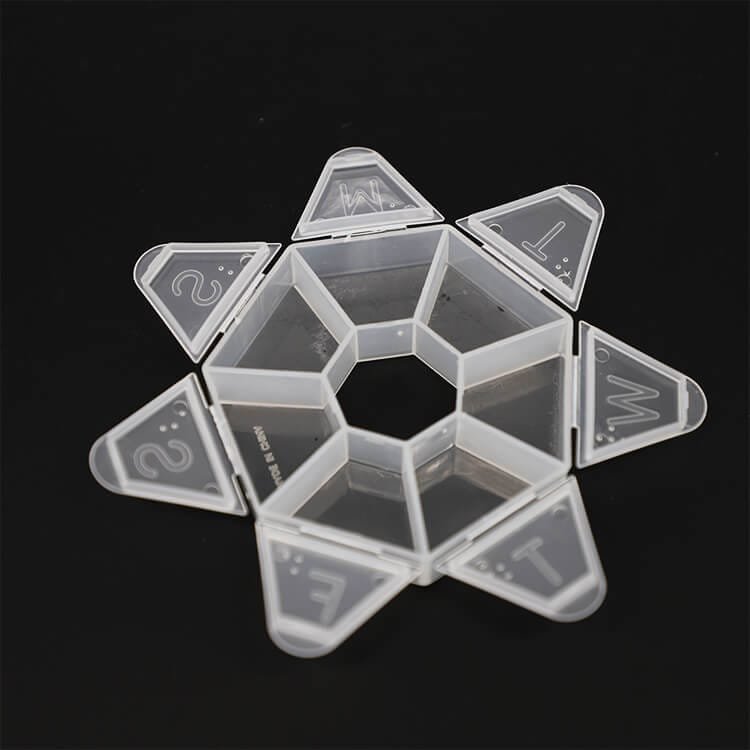 transparent weekly braille pill box 6