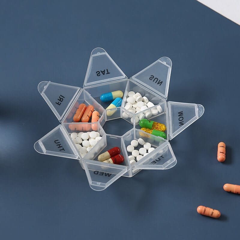 weekly heptagonal pill box 10