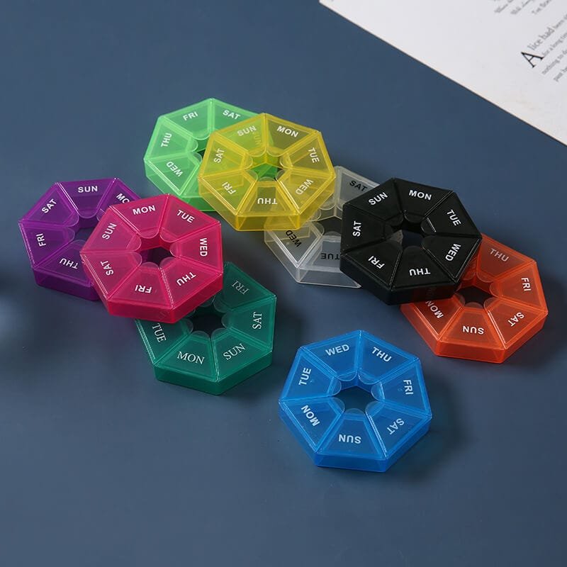 weekly heptagonal pill box 2