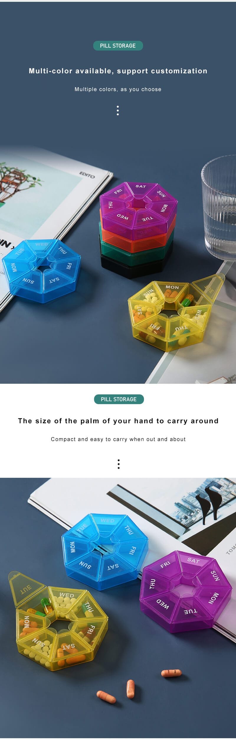 weekly heptagonal pill box product display 3 weekly heptagonal pill box product display 3