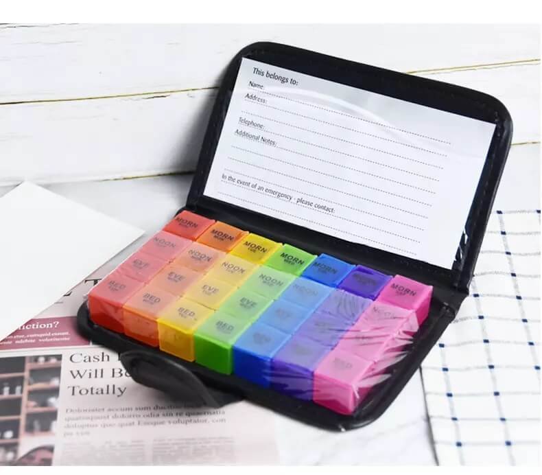 weekly notebook pill box product display 10 weekly notebook pill box product display 10