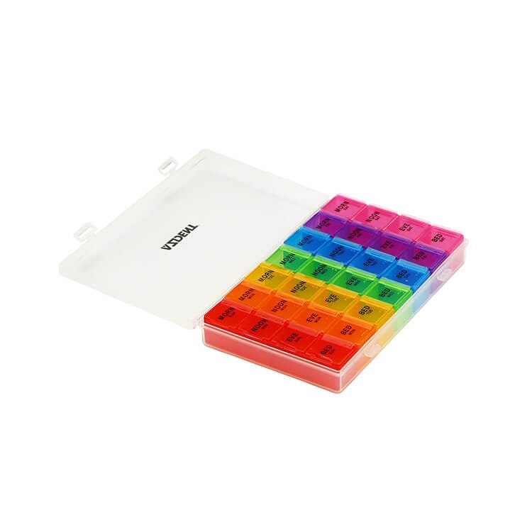 weekly travel pill box 28 compartment 4