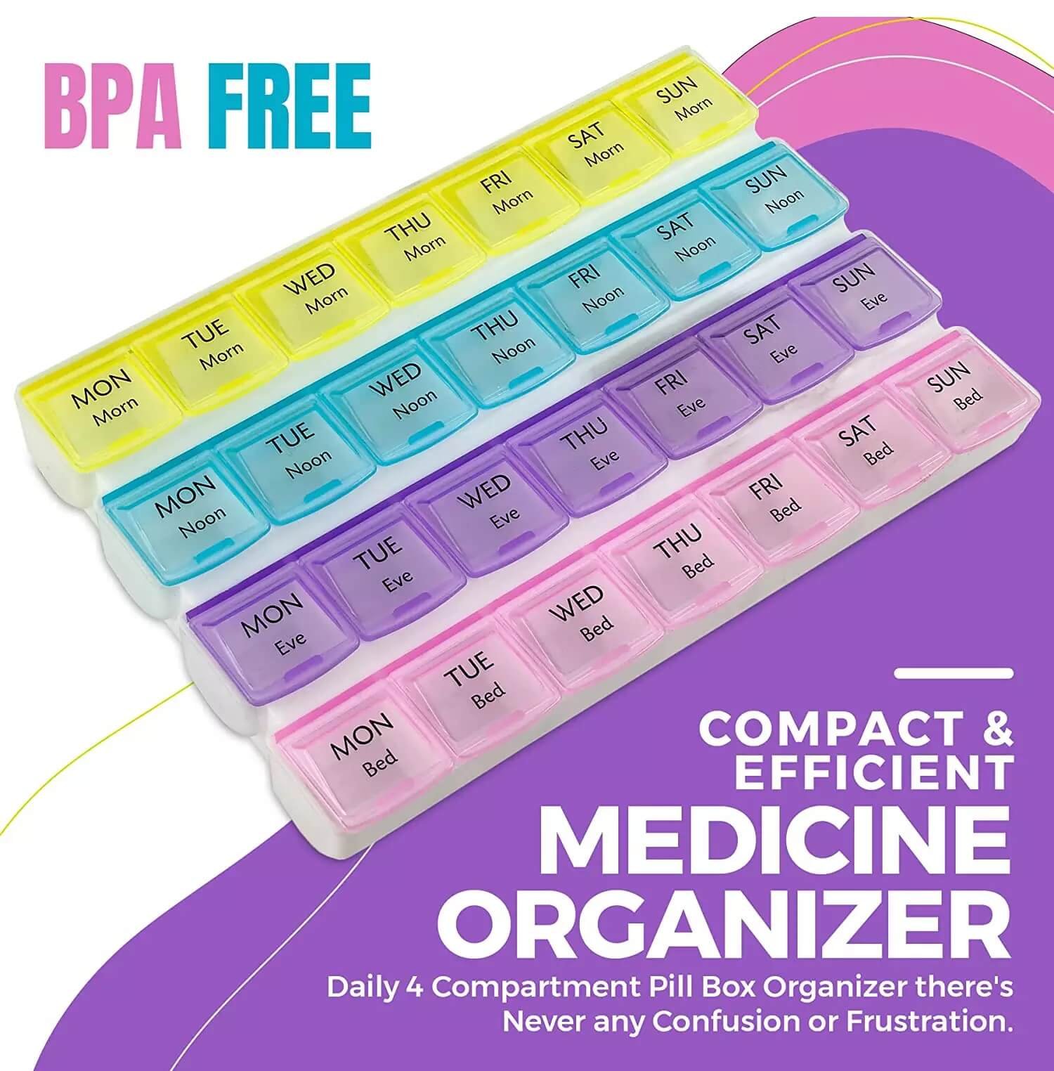 28 doses weekly pill box product display 6 28 doses weekly pill box product display 6