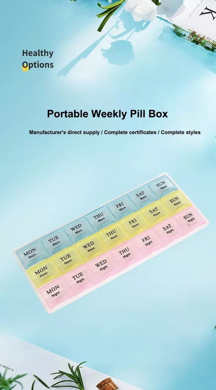 3 times a day weekly pill organizer product display 1