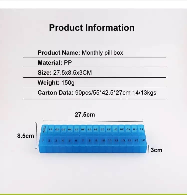 31 days pill organizer product display 3