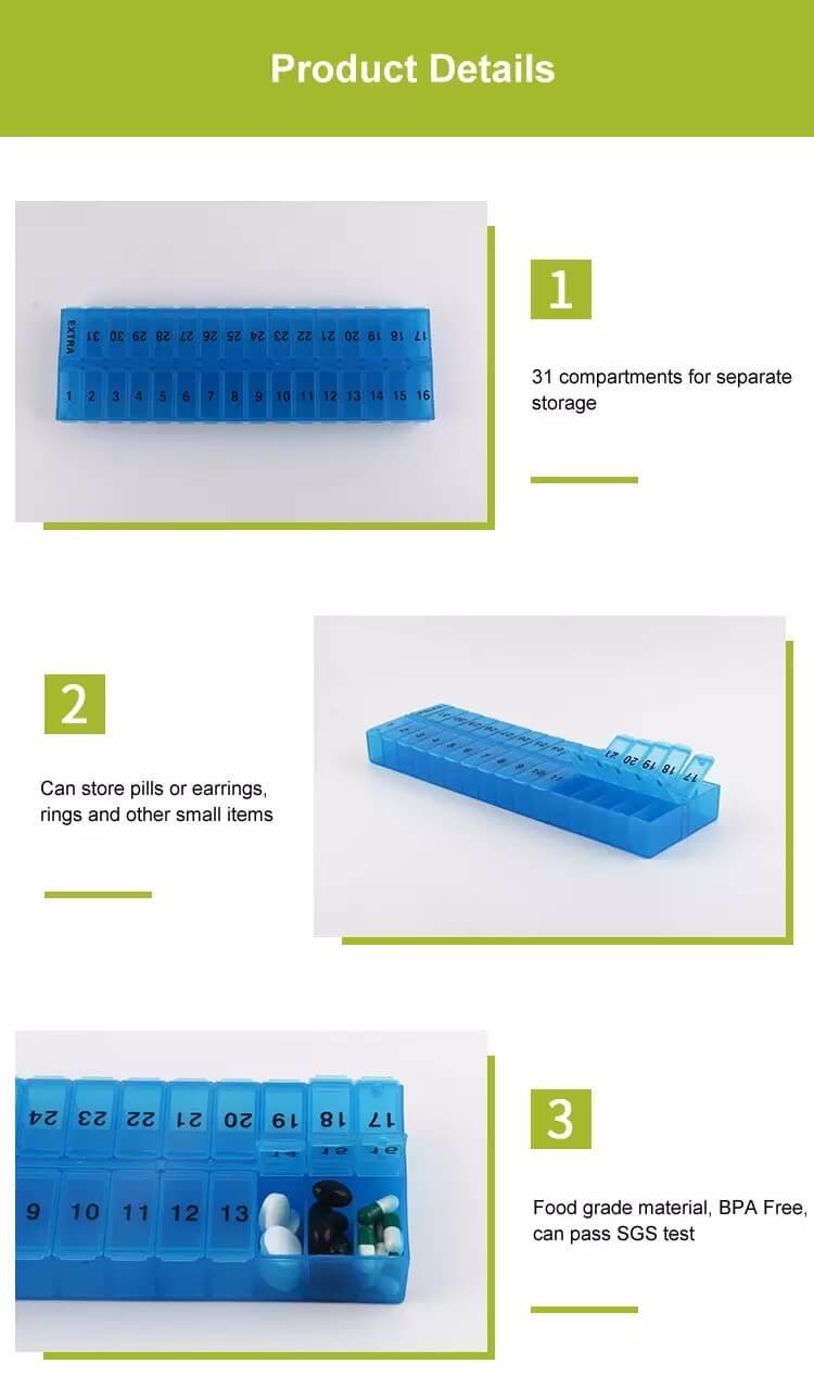 31 days pill organizer product display 4
