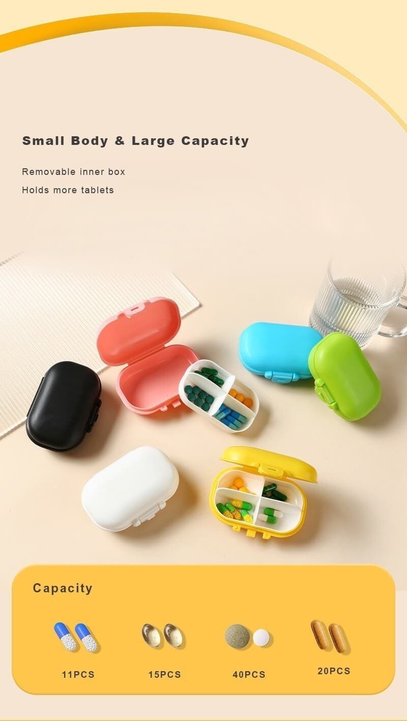 4 compartment sealed pill organizer product display 2 4 compartment sealed pill organizer product display 2