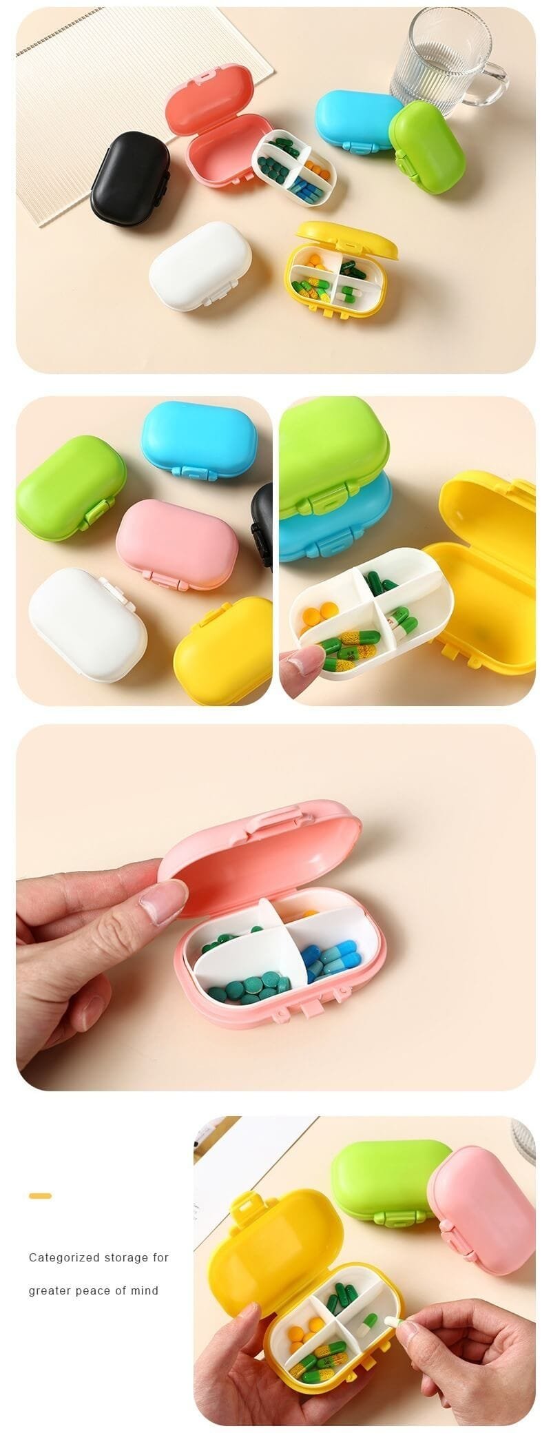 4 compartment sealed pill organizer product display 9 4 compartment sealed pill organizer product display 9