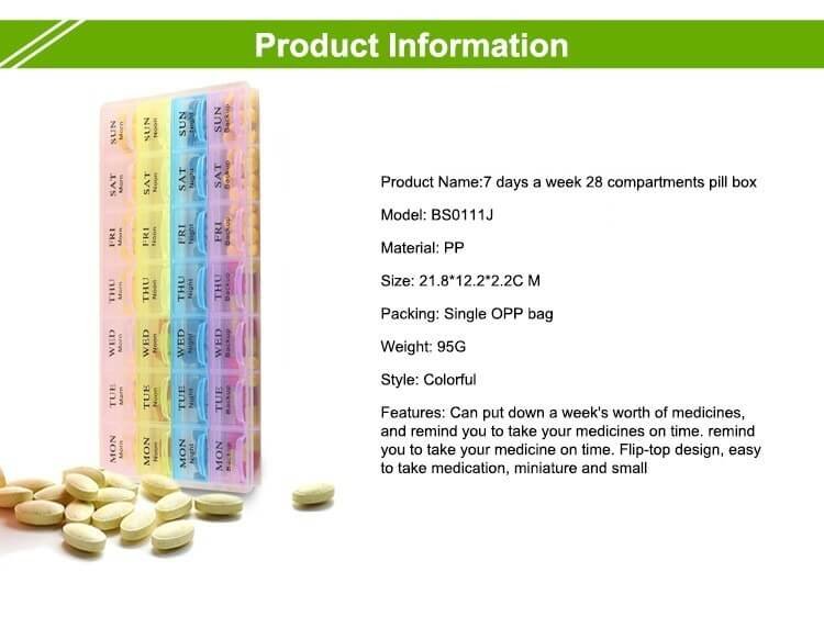4 times a day weekly pill organizer product display 2