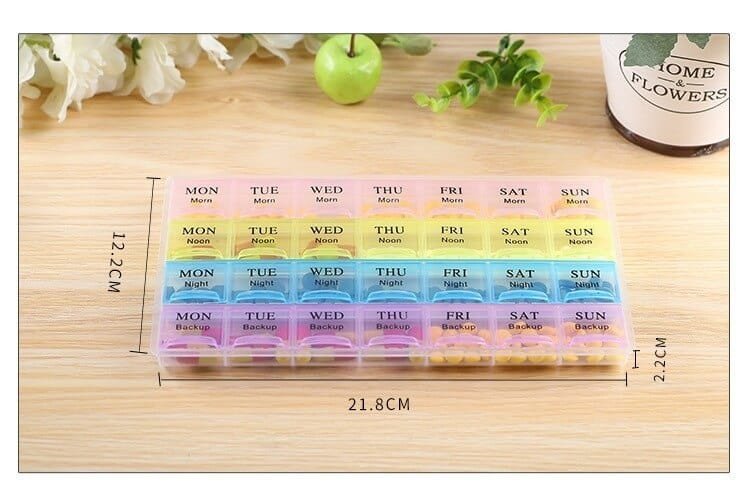 4 times a day weekly pill organizer product display 3