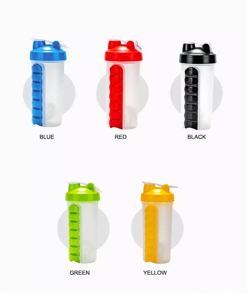 600ml pill box water bottle product display 3
