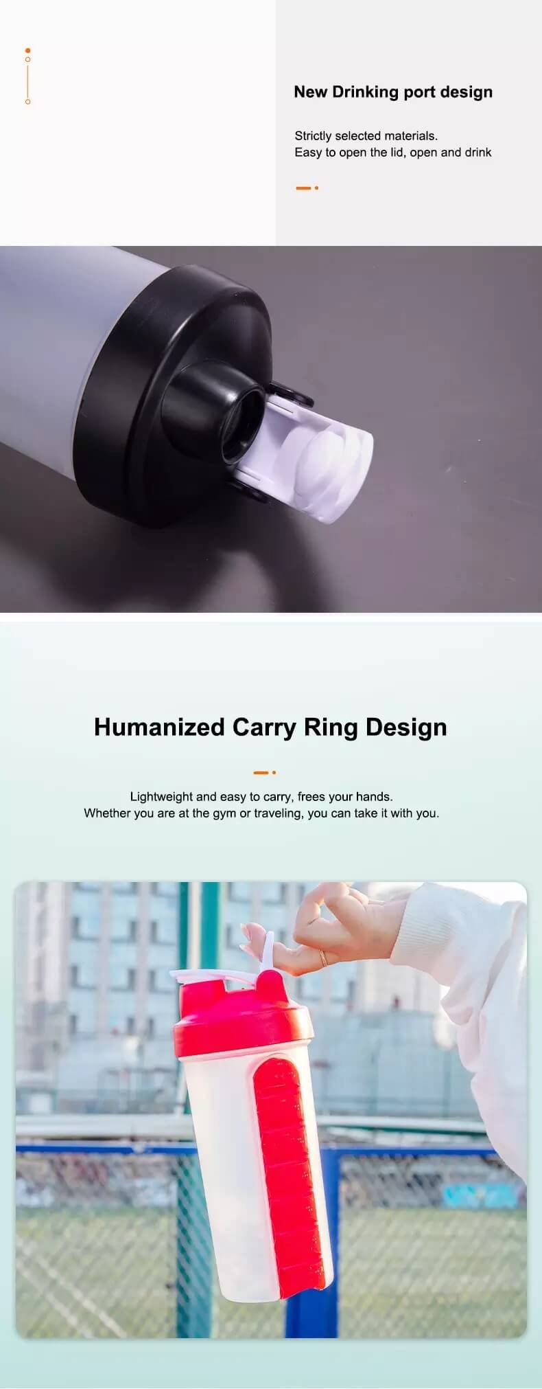 600ml pill box water bottle product display 6