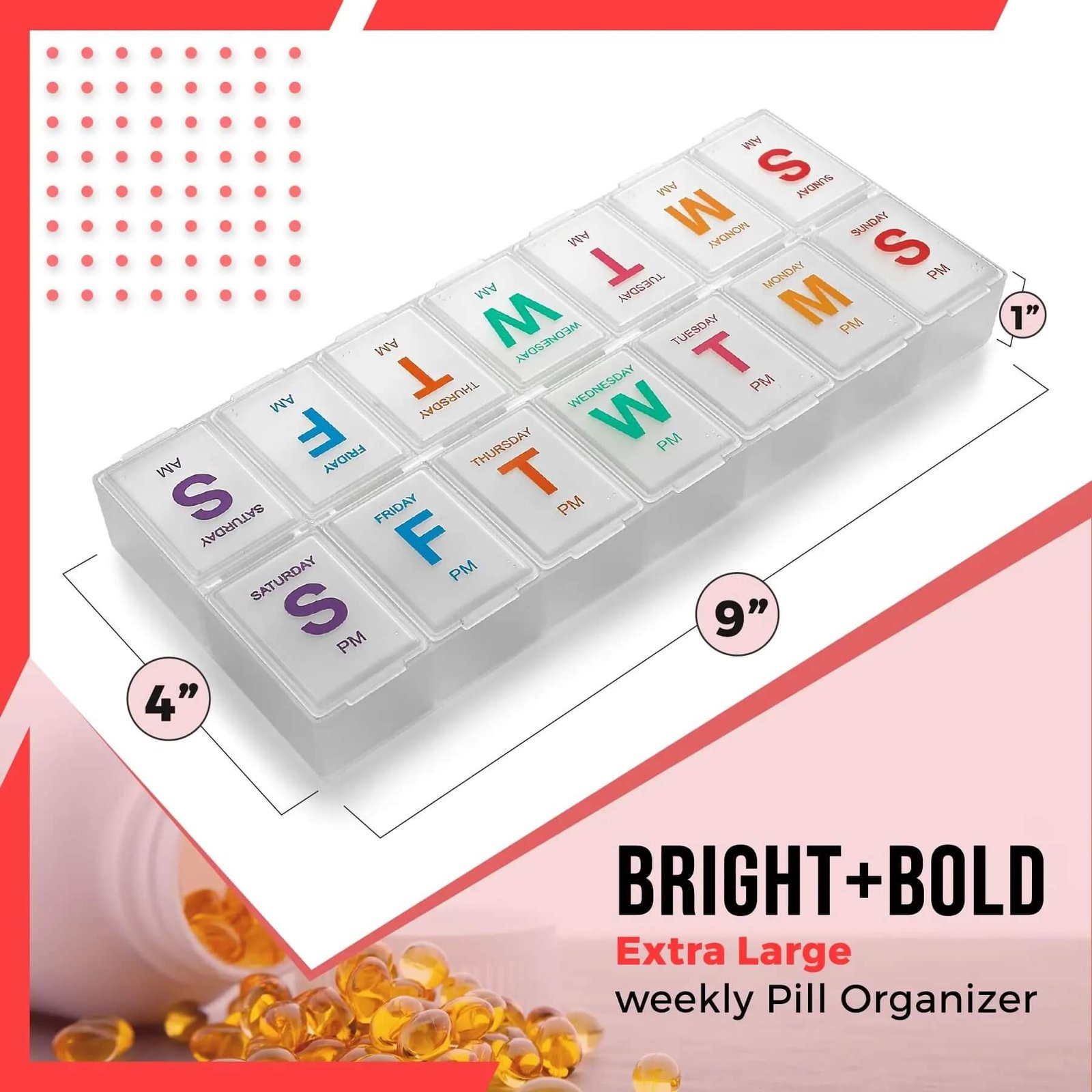 7 days am pm pill organizer product display 2 7 days am pm pill organizer product display 2