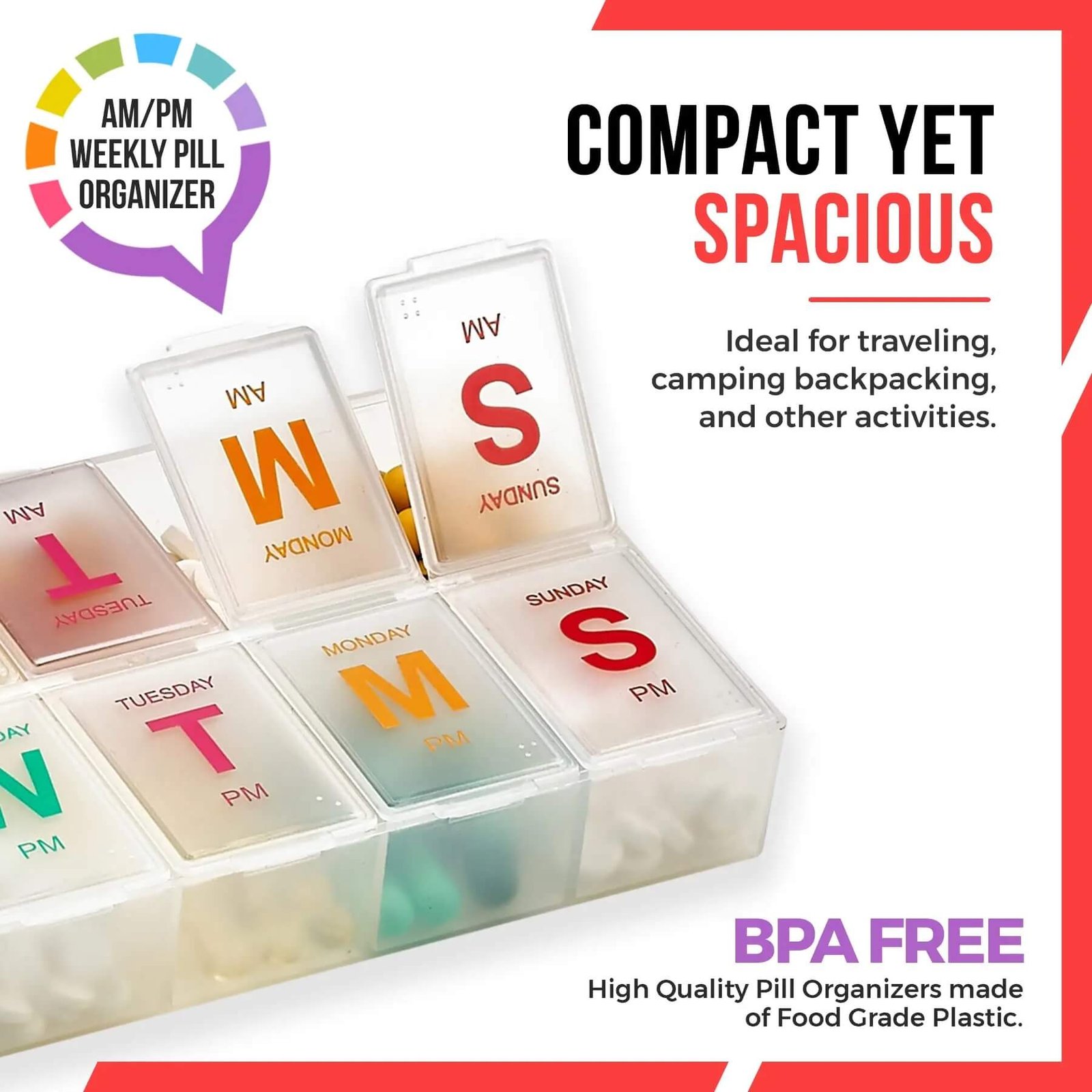 7 days am pm pill organizer product display 5 7 days am pm pill organizer product display 5