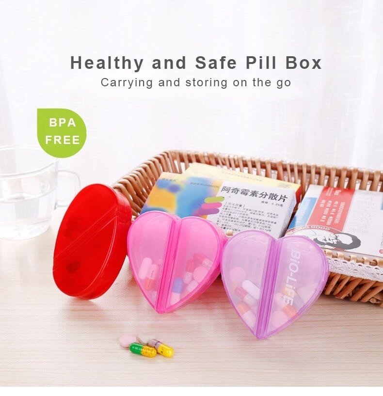 heart shape plastic pill box product display 1 heart shape plastic pill box product display 1