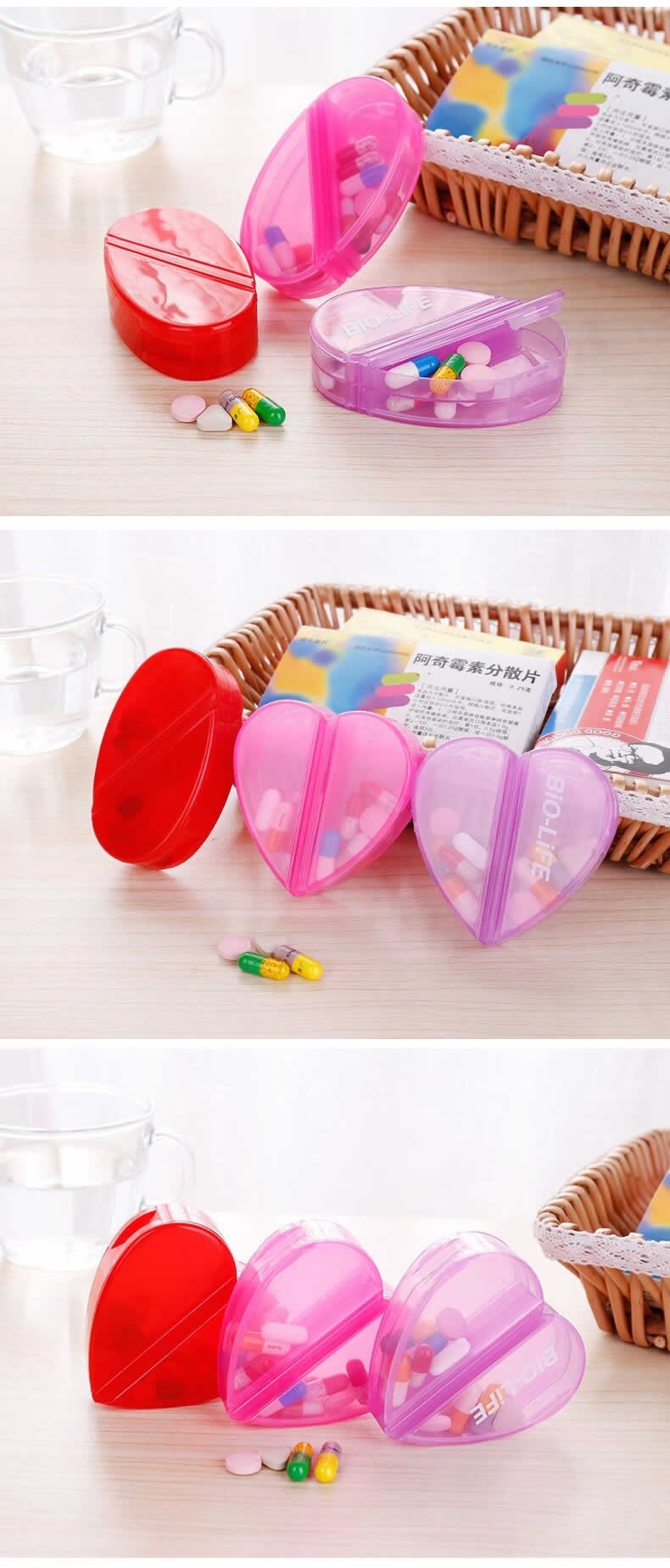 heart shape plastic pill box product display 8 heart shape plastic pill box product display 8