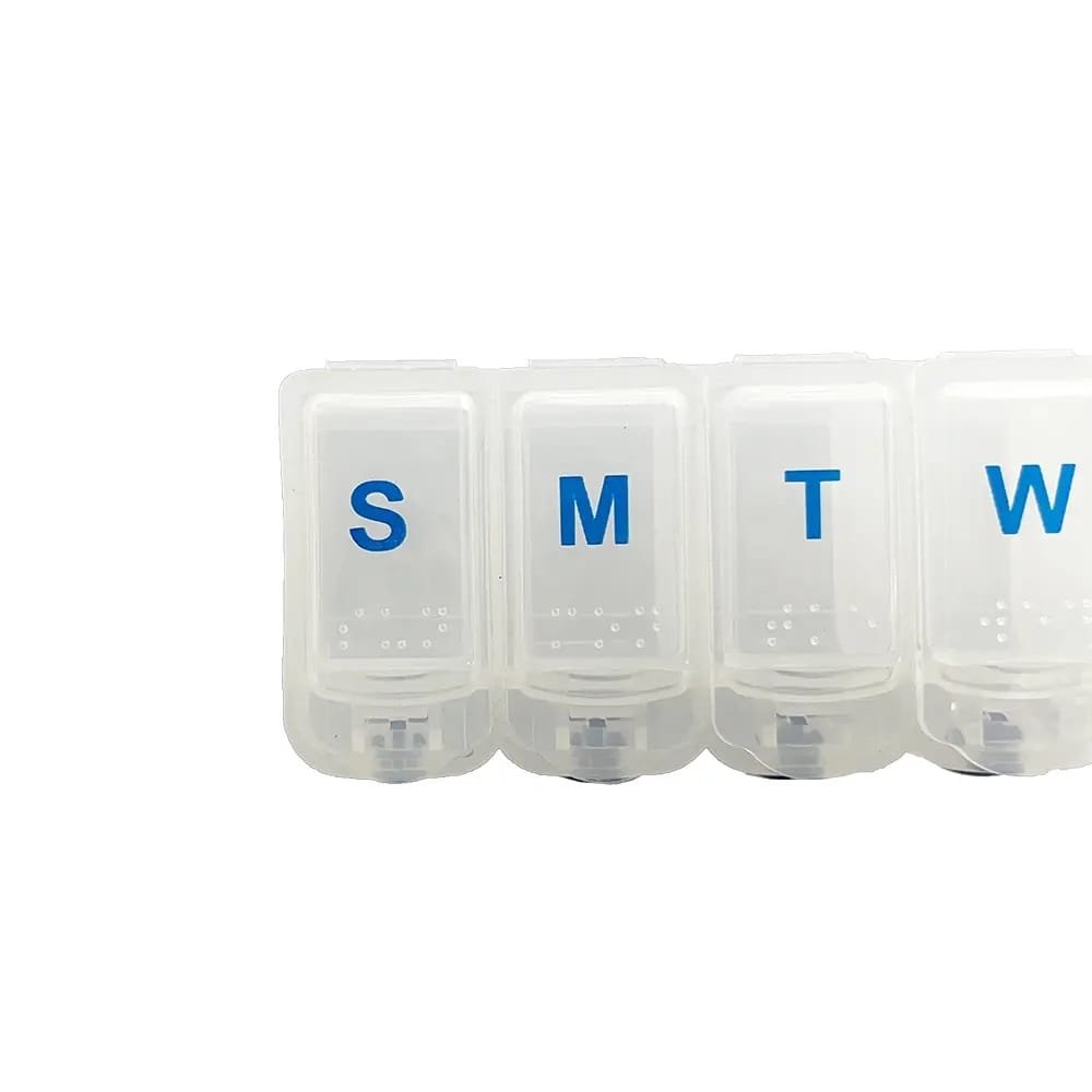 large push button pill organizer 8