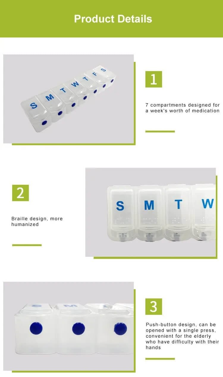 large push button pill organizer product display 4 large push button pill organizer product display 4