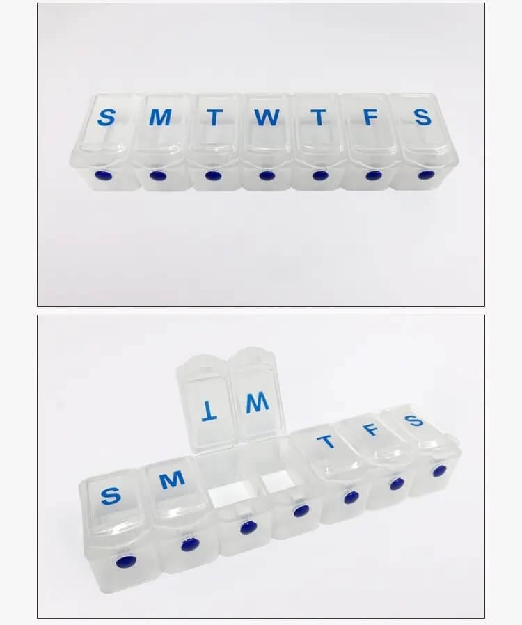 large push button pill organizer product display 6 large push button pill organizer product display 6