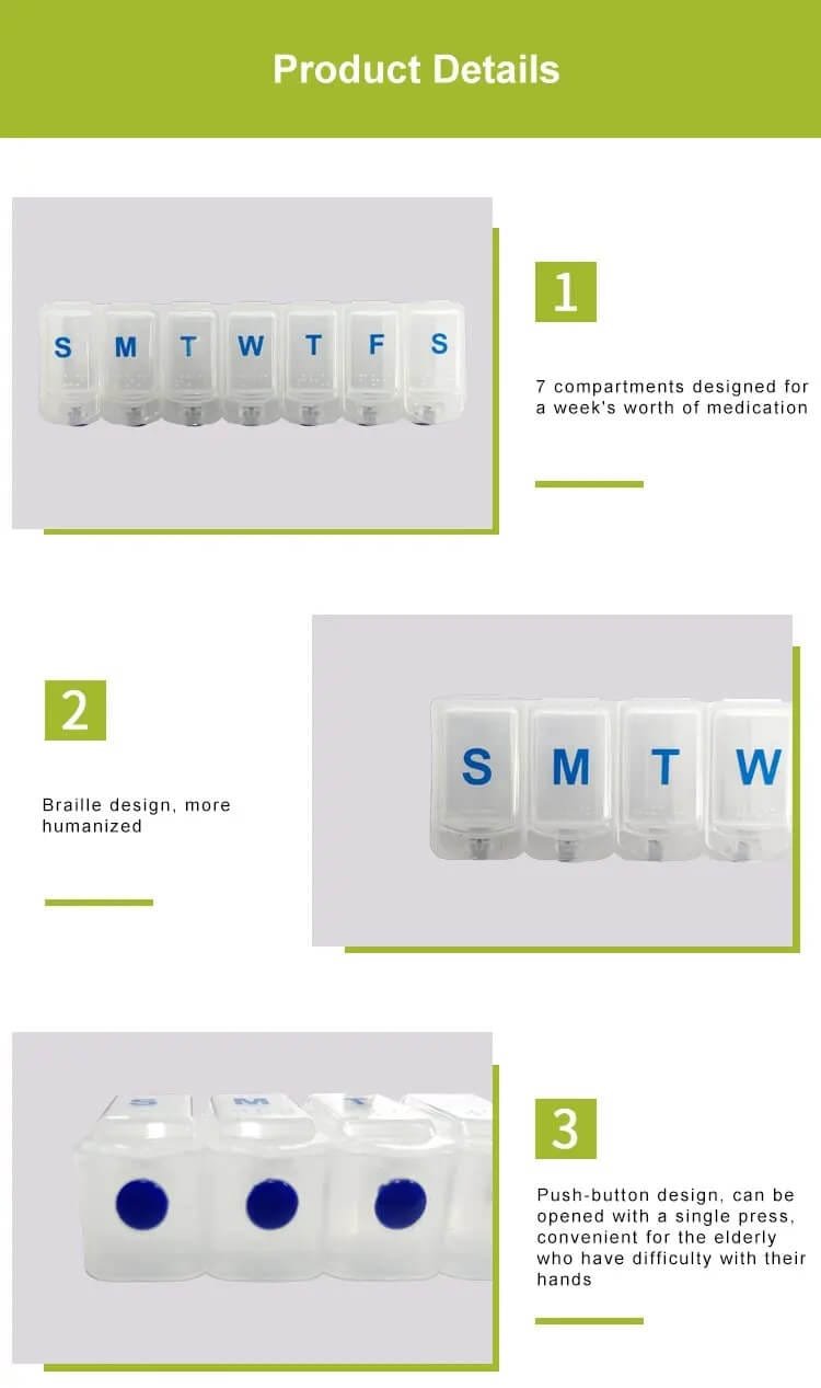 single push button pill organizer product display 4 single push button pill organizer product display 4