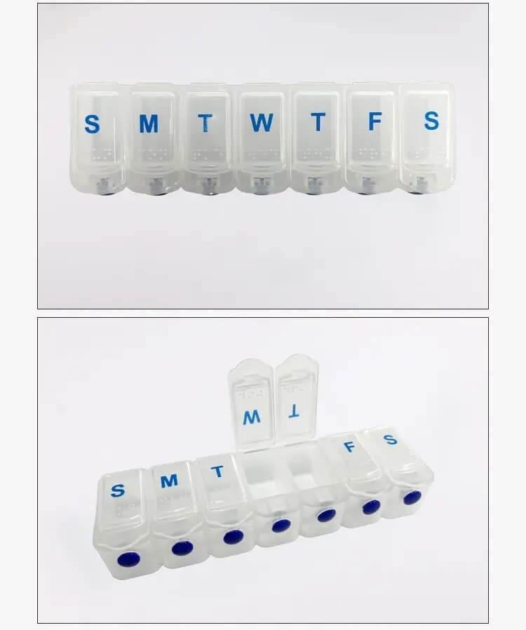 single push button pill organizer product display 6 single push button pill organizer product display 6