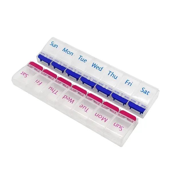 single push button weekly pill box 4