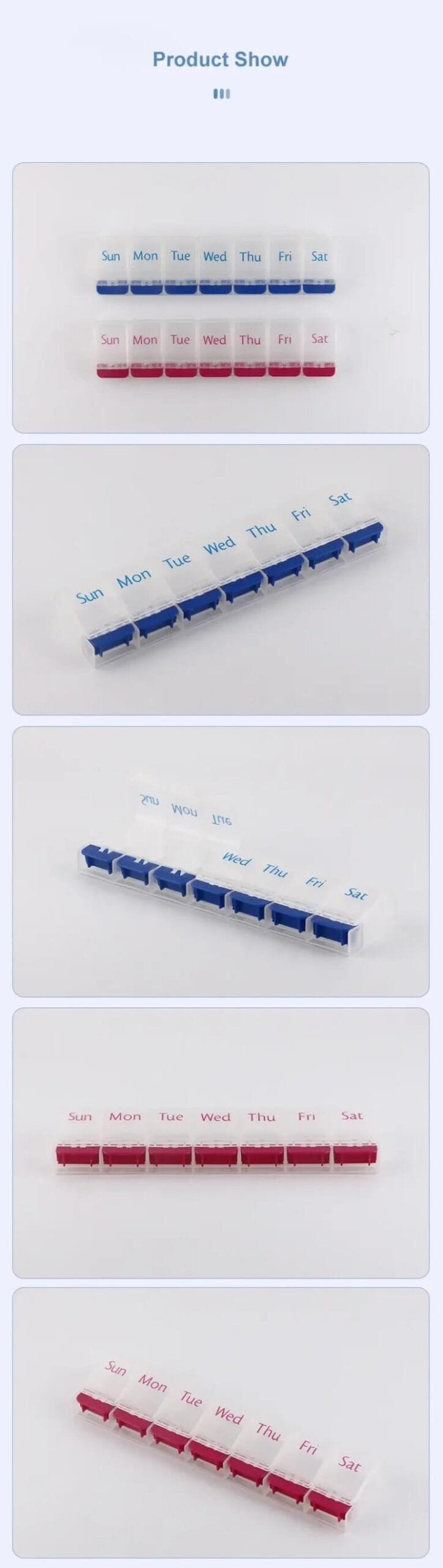 single push button weekly pill box product display 4 single push button weekly pill box product display 4