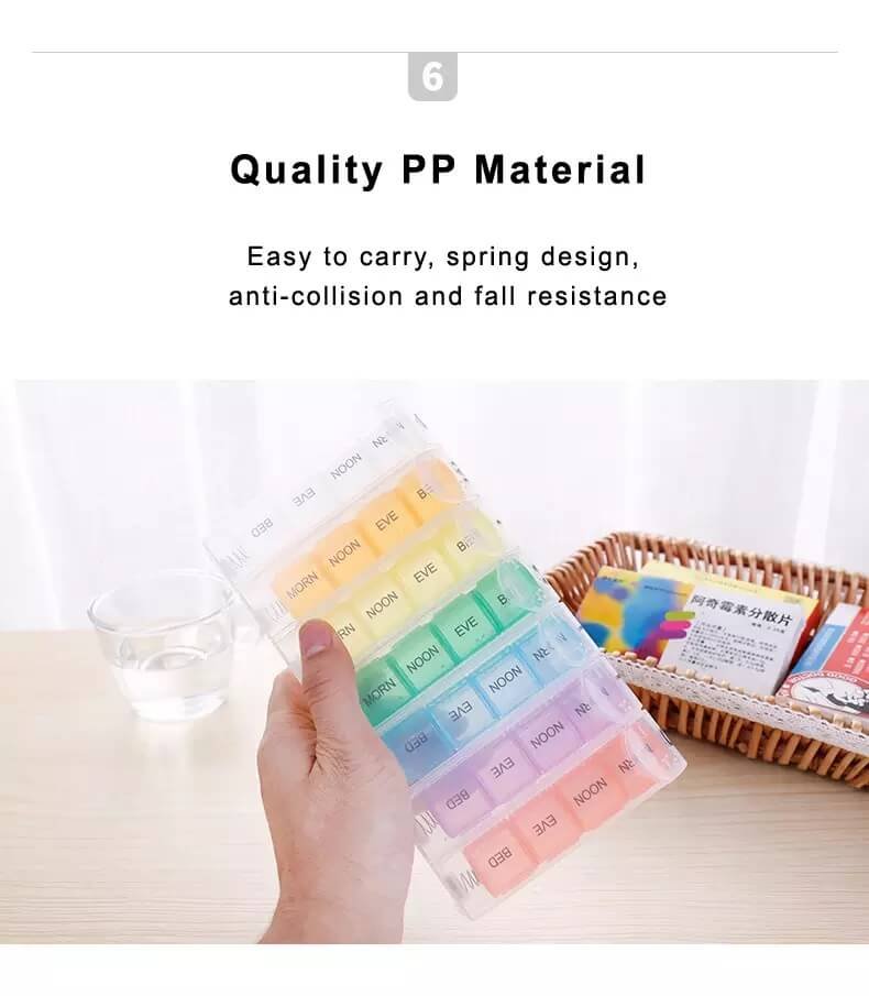 weekly pop up pill organizer product display 7