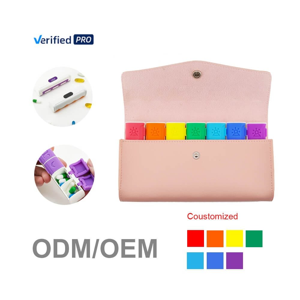 weekly pu leather silicone pill box product display 8
