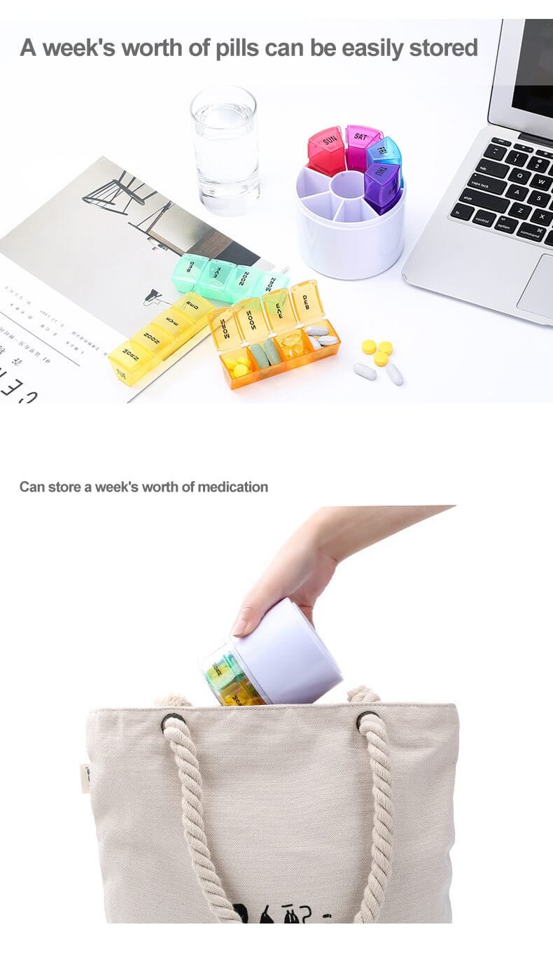 weekly round pill case product display 11 weekly round pill case product display 11