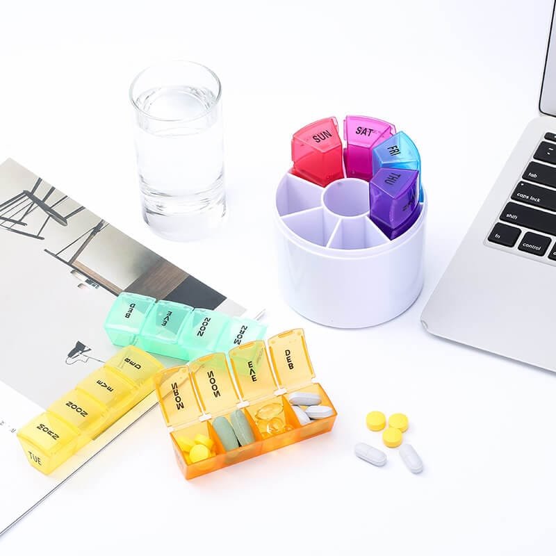 weekly round pill case product display 13 weekly round pill case product display 13