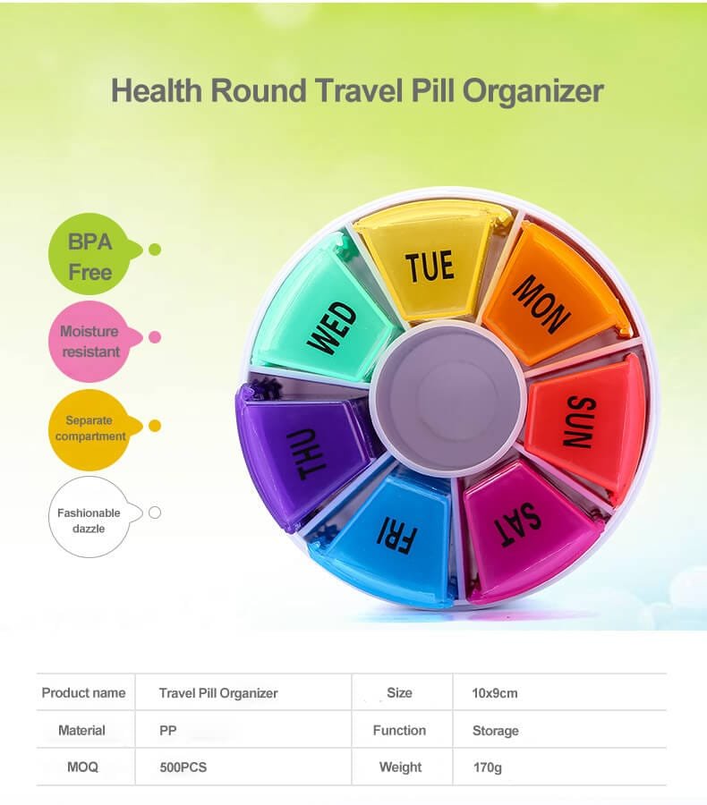 weekly round pill case product display 2 weekly round pill case product display 2
