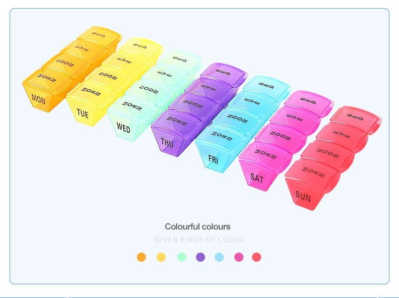 weekly round pill case product display 4 weekly round pill case product display 4